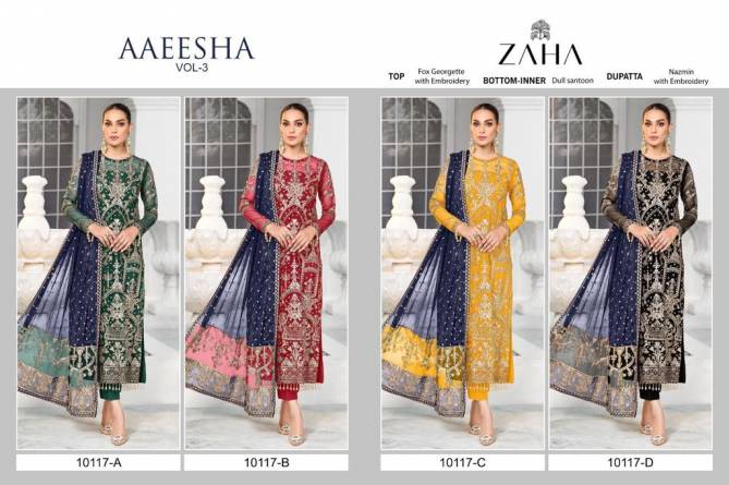 Aaeesha Vol 3 By Zaha Pakistani Suits Catalog
